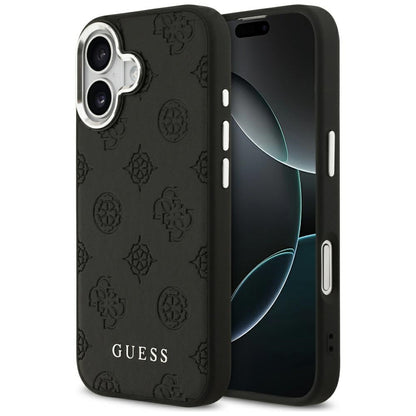 Θήκη MagSafe για Apple iPhone 17, Guess, Peony Hot Stamp Script, Μαύρη