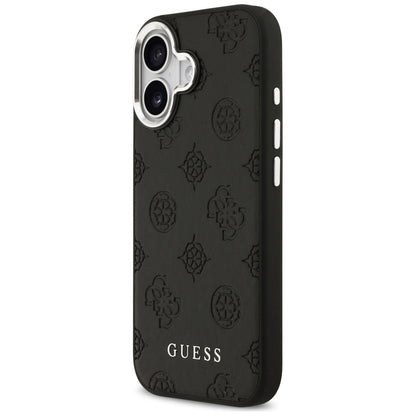 Θήκη MagSafe για Apple iPhone 17, Guess, Peony Hot Stamp Script, Μαύρη