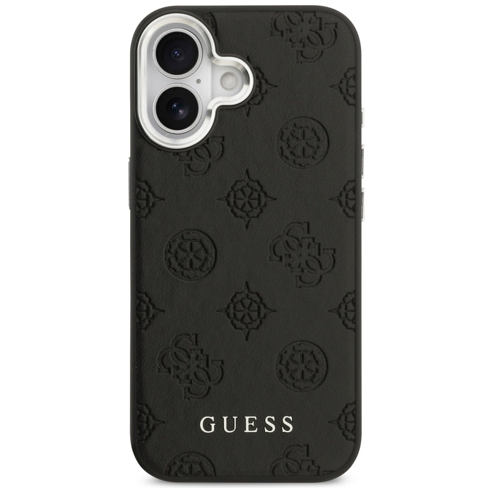 Θήκη MagSafe για Apple iPhone 17, Guess, Peony Hot Stamp Script, Μαύρη