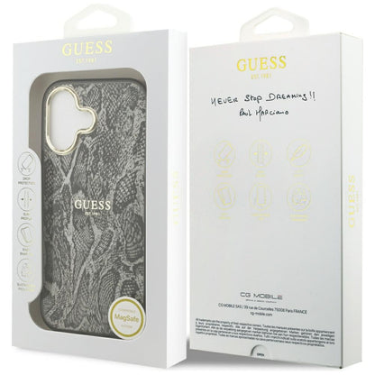 Θήκη MagSafe για Apple iPhone 17, Guess, Python Pattern, Μαύρη