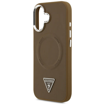 MagSafe Case for Apple iPhone 17, Guess, Triangle Logo, Silver Brown