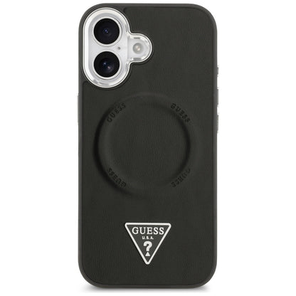 MagSafe Case for Apple iPhone 17, Guess, Triangle Logo, Black Silver