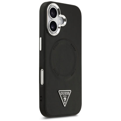 MagSafe Case for Apple iPhone 17, Guess, Triangle Logo, Black Silver