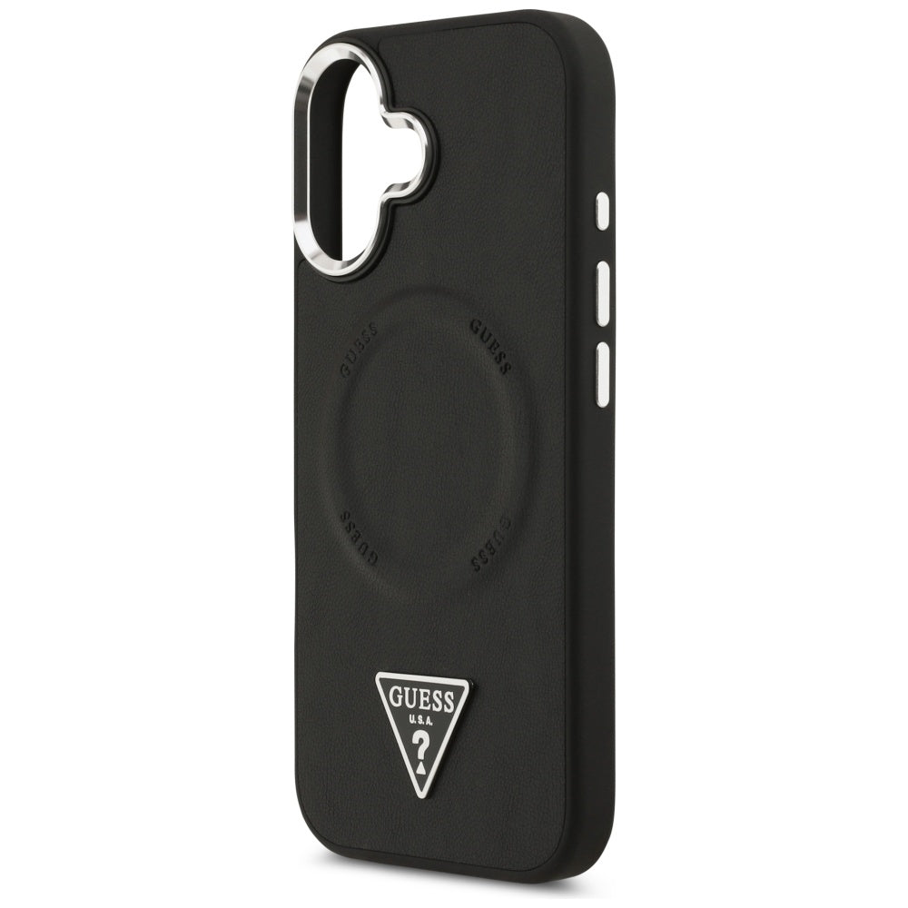 MagSafe Case for Apple iPhone 17, Guess, Triangle Logo, Black Silver