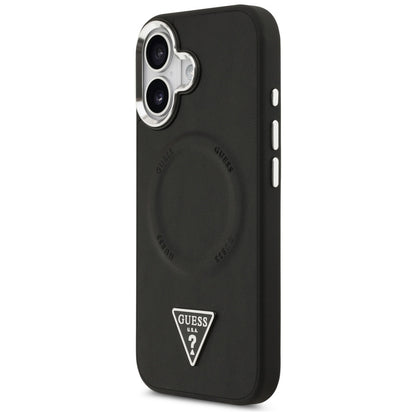 MagSafe Case for Apple iPhone 17, Guess, Triangle Logo, Black Silver