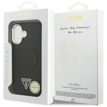 MagSafe Case for Apple iPhone 17, Guess, Triangle Logo, Black Silver