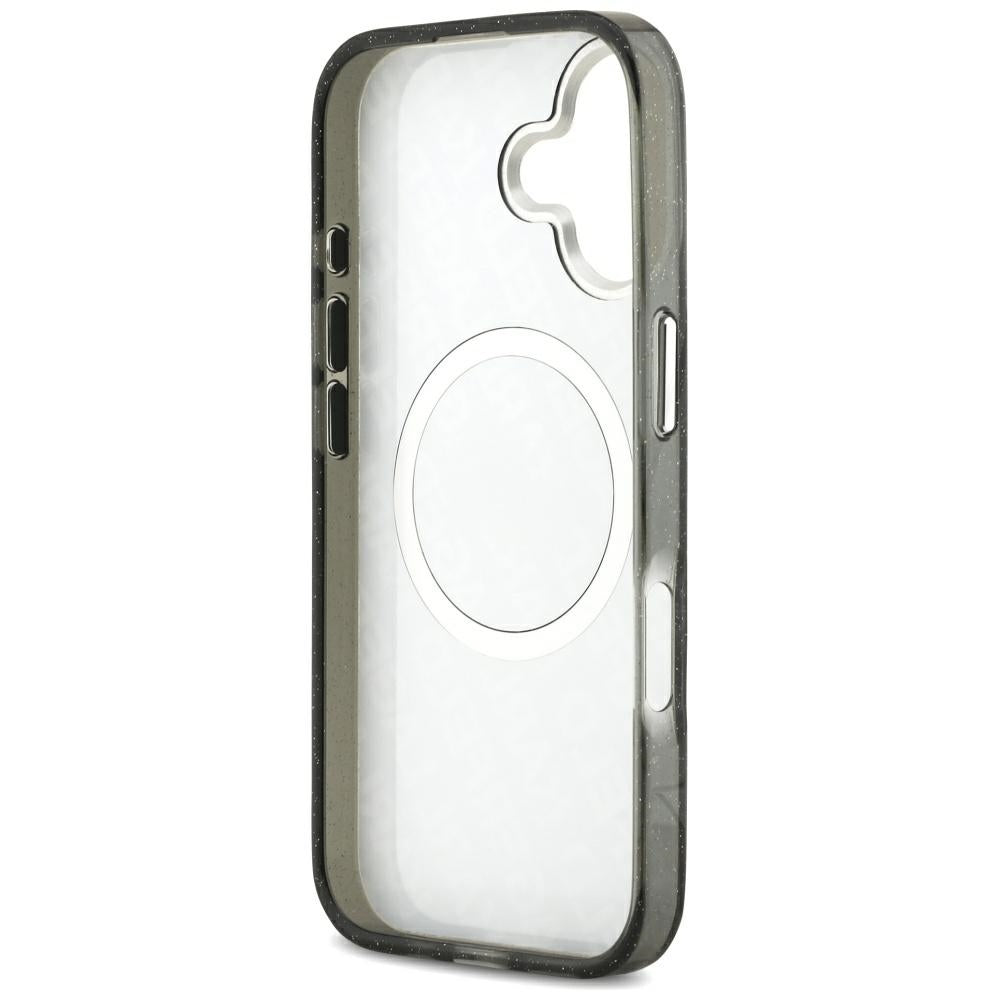 Θήκη MagSafe για Apple iPhone 17, Karl Lagerfeld, Glitter Karl & Choupette Head, Μαύρη