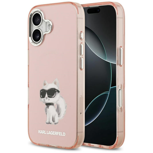 Θήκη MagSafe για Apple iPhone 17, Karl Lagerfeld, IML Aquarelle Logo Choupette, Ροζ