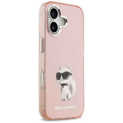 Θήκη MagSafe για Apple iPhone 17, Karl Lagerfeld, IML Aquarelle Logo Choupette, Ροζ