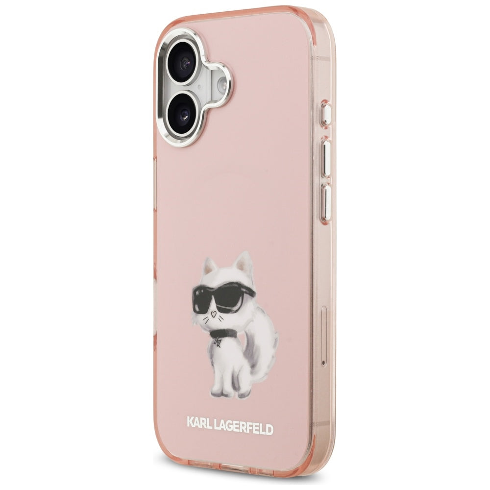 Θήκη MagSafe για Apple iPhone 17, Karl Lagerfeld, IML Aquarelle Logo Choupette, Ροζ