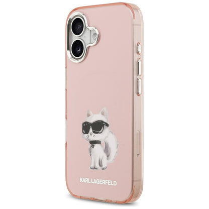 Θήκη MagSafe για Apple iPhone 17, Karl Lagerfeld, IML Aquarelle Logo Choupette, Ροζ