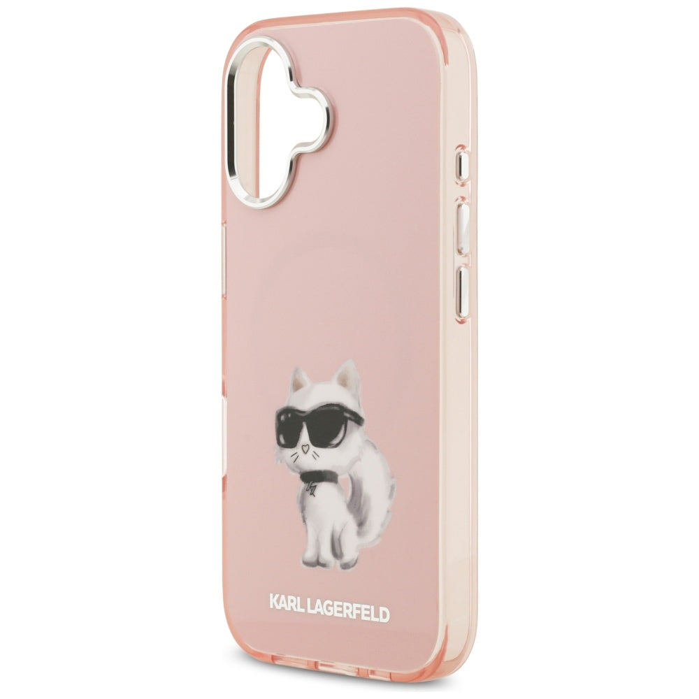 Θήκη MagSafe για Apple iPhone 17, Karl Lagerfeld, IML Aquarelle Logo Choupette, Ροζ