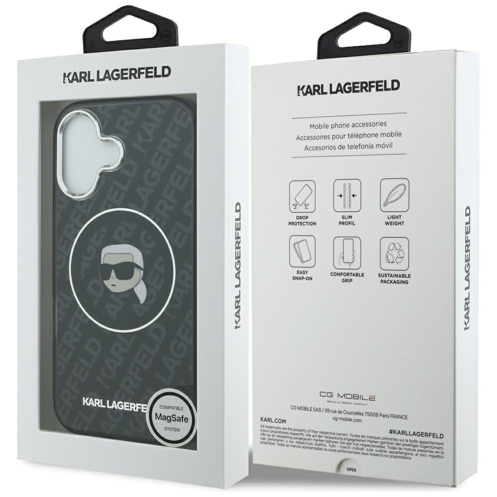 Θήκη MagSafe για Apple iPhone 17, Karl Lagerfeld, IML Karl`s Head, Μαύρη