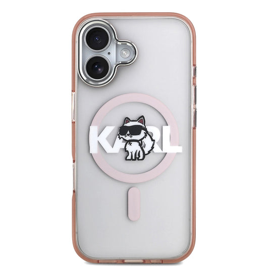 Θήκη MagSafe για Apple iPhone 17, Karl Lagerfeld, IML Sketch Logo Choupette, Ροζ