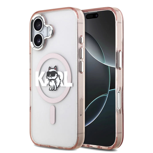 Θήκη MagSafe για Apple iPhone 17, Karl Lagerfeld, IML Sketch Logo Choupette, Ροζ