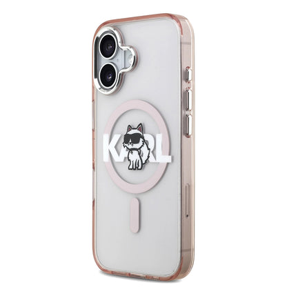 Θήκη MagSafe για Apple iPhone 17, Karl Lagerfeld, IML Sketch Logo Choupette, Ροζ