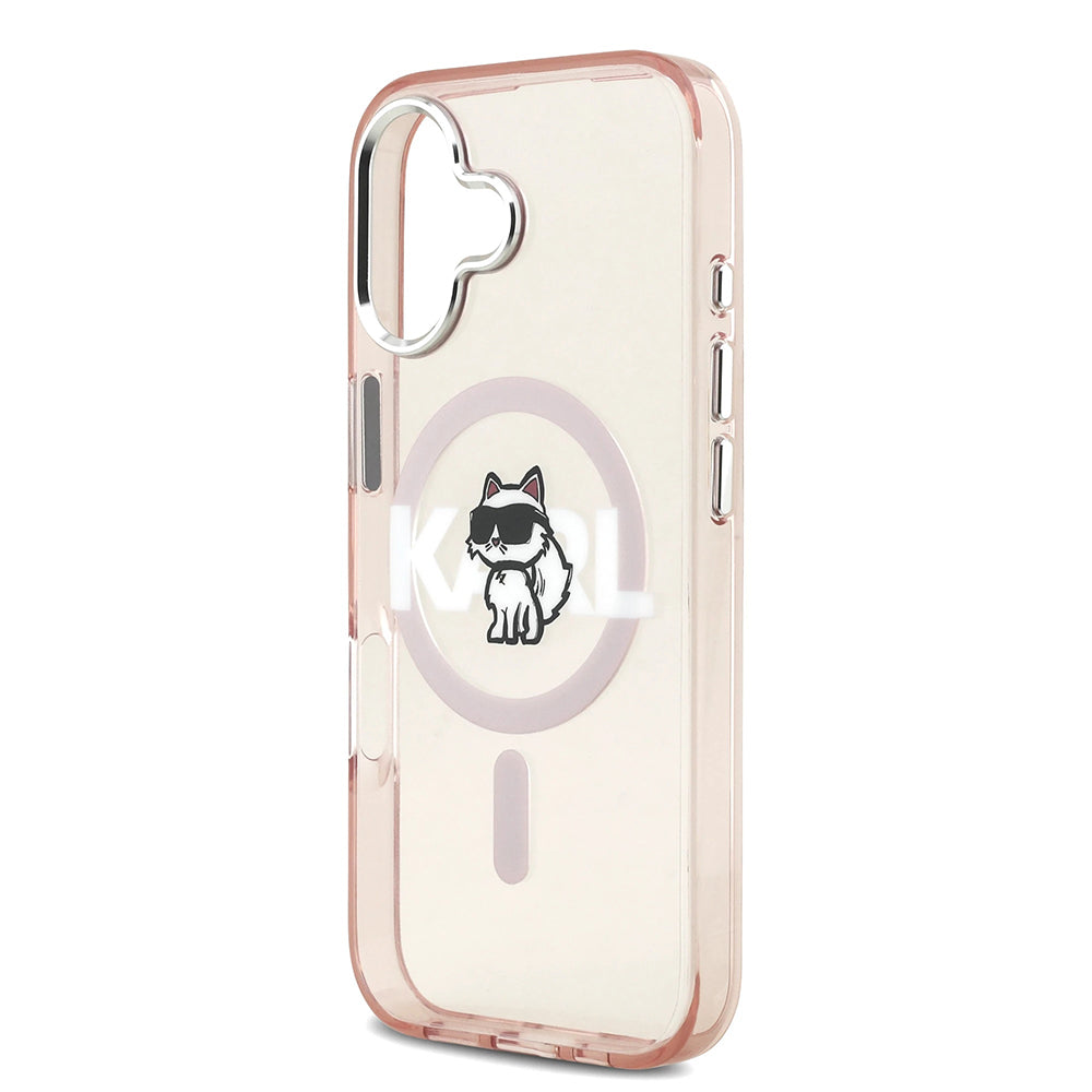 Θήκη MagSafe για Apple iPhone 17, Karl Lagerfeld, IML Sketch Logo Choupette, Ροζ