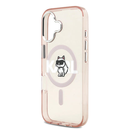 Θήκη MagSafe για Apple iPhone 17, Karl Lagerfeld, IML Sketch Logo Choupette, Ροζ