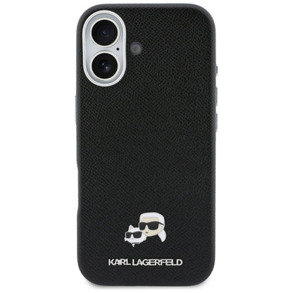 Θήκη MagSafe για Apple iPhone 17, Karl Lagerfeld, Karl & Choupette Head's Pin, Μαύρη