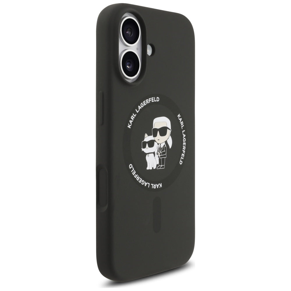 Θήκη MagSafe για Apple iPhone 17, Karl Lagerfeld, Ring Karl & Choupette, Μαύρη