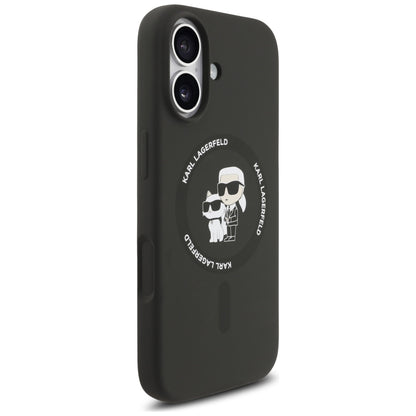 Θήκη MagSafe για Apple iPhone 17, Karl Lagerfeld, Ring Karl & Choupette, Μαύρη