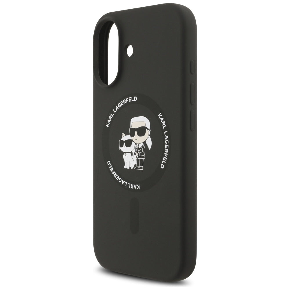 Θήκη MagSafe για Apple iPhone 17, Karl Lagerfeld, Ring Karl & Choupette, Μαύρη