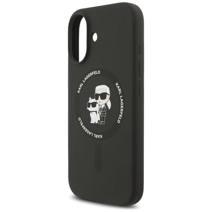 Θήκη MagSafe για Apple iPhone 17, Karl Lagerfeld, Ring Karl & Choupette, Μαύρη