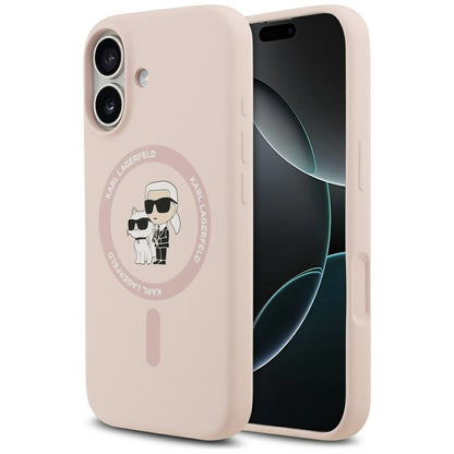 Θήκη MagSafe για Apple iPhone 17, Karl Lagerfeld, Ring Karl & Choupette, Ροζ