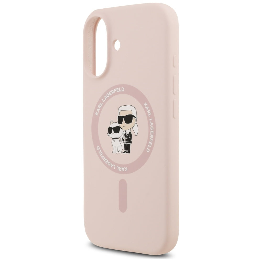 Θήκη MagSafe για Apple iPhone 17, Karl Lagerfeld, Ring Karl & Choupette, Ροζ