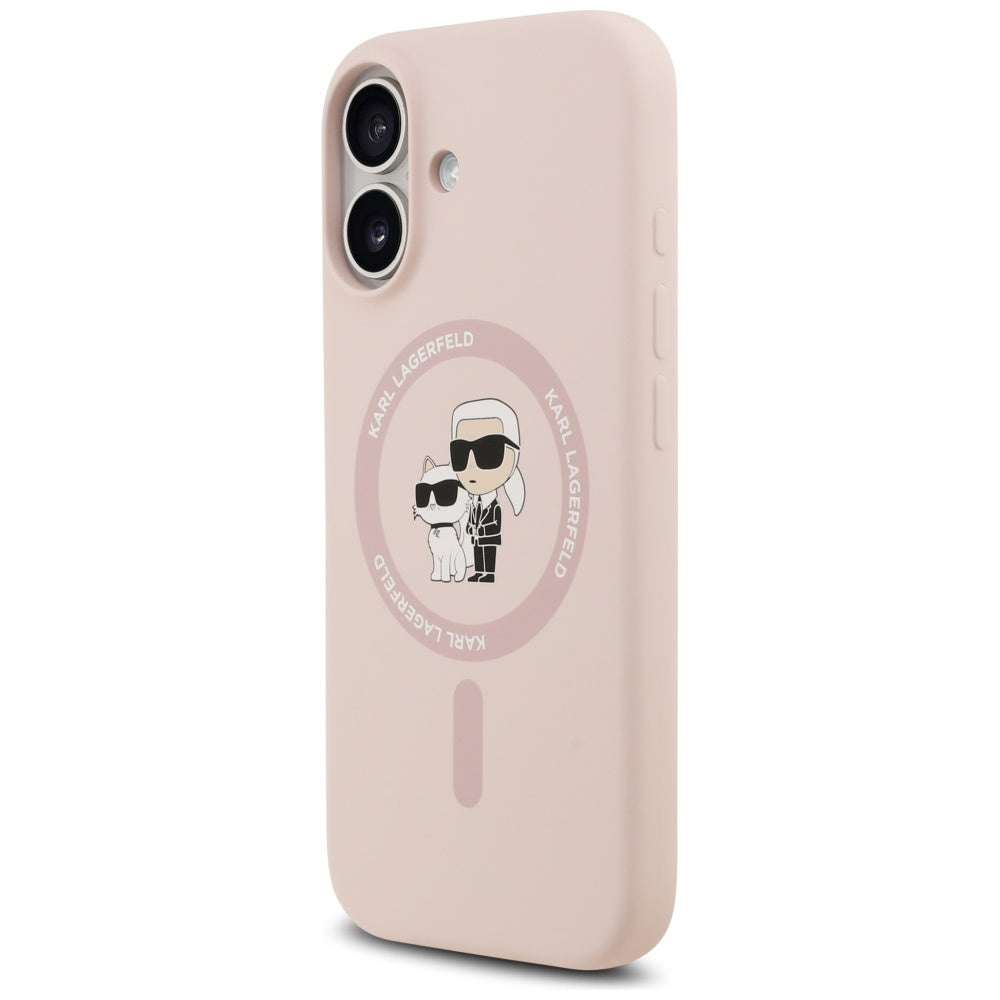 Θήκη MagSafe για Apple iPhone 17, Karl Lagerfeld, Ring Karl & Choupette, Ροζ