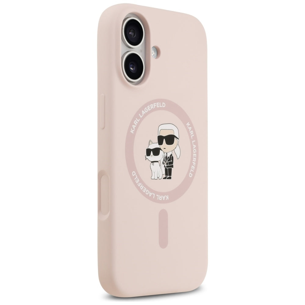 Θήκη MagSafe για Apple iPhone 17, Karl Lagerfeld, Ring Karl & Choupette, Ροζ