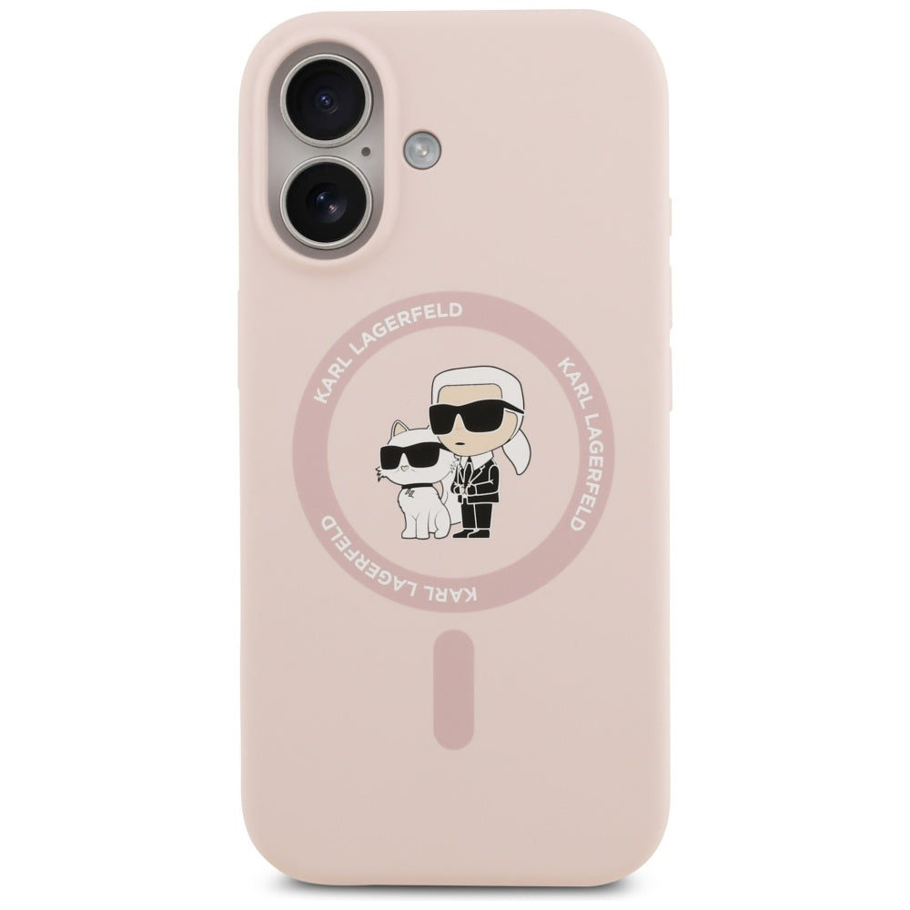 Θήκη MagSafe για Apple iPhone 17, Karl Lagerfeld, Ring Karl & Choupette, Ροζ