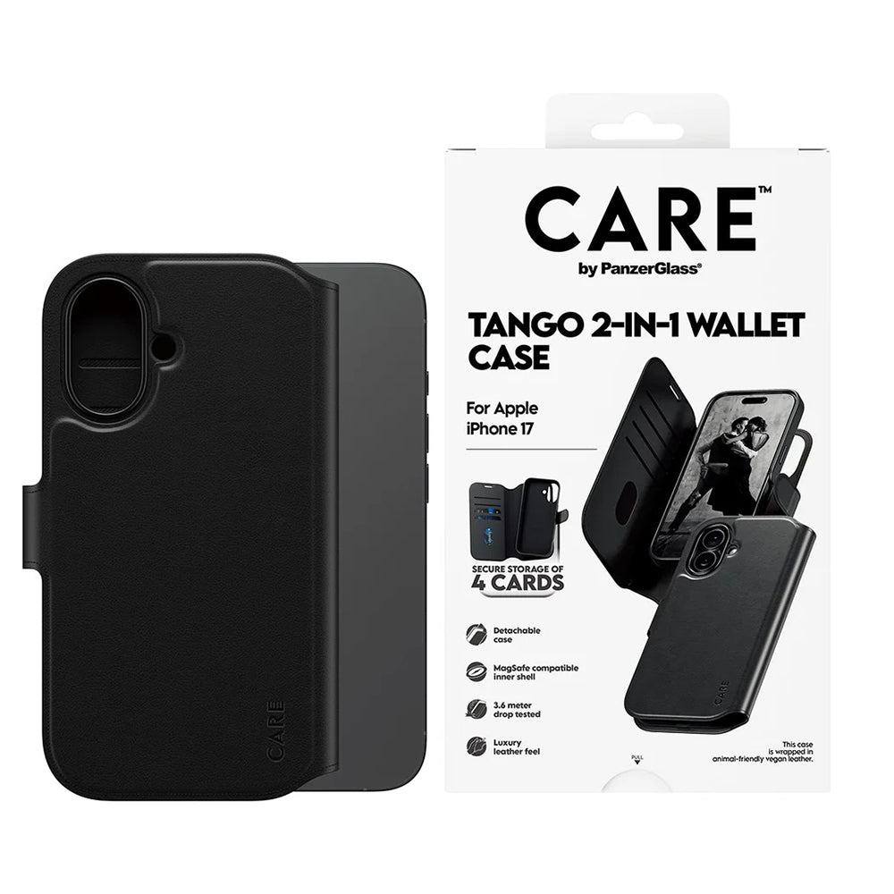 Θήκη MagSafe για Apple iPhone 17, PanzerGlass, Care Feature Tango Two-in-One, Μαύρη