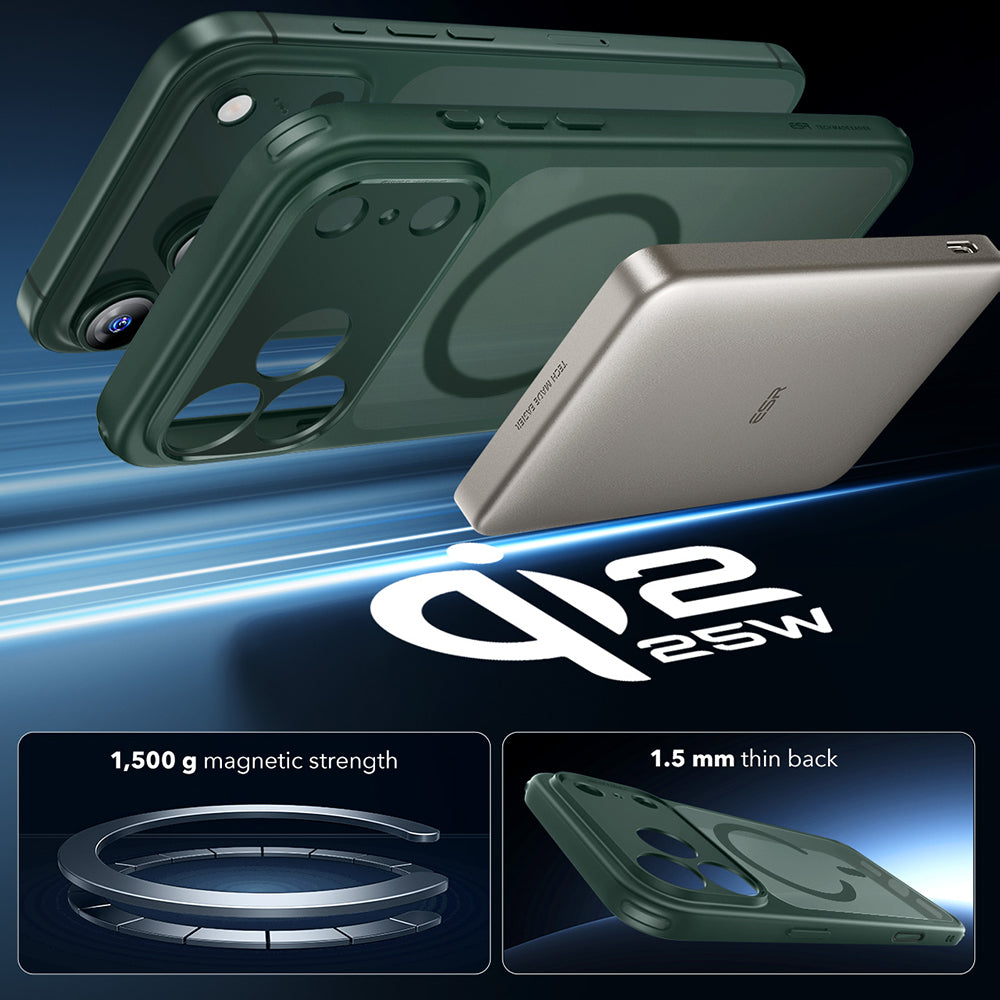 Θήκη MagSafe για Apple iPhone 17 Pro, ESR, Classic Hybrid, Σατινέ Πράσινο