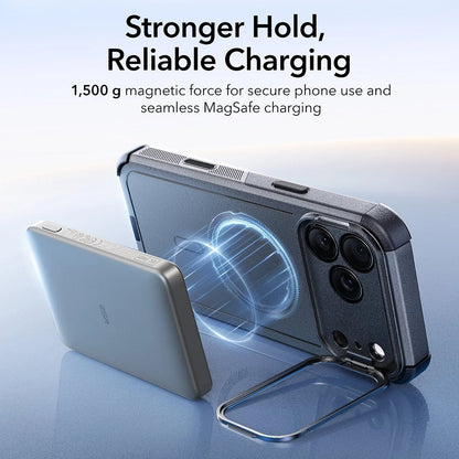 Θήκη MagSafe για Apple iPhone 17 Pro, ESR, Cyber Armor Kickstand, Γκρι