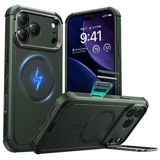 Θήκη MagSafe για Apple iPhone 17 Pro, ESR, Cyber Armor Kickstand, Πράσινη