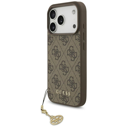 Θήκη MagSafe για Apple iPhone 17 Pro, Guess, 4G Charm Cradle, Καφέ