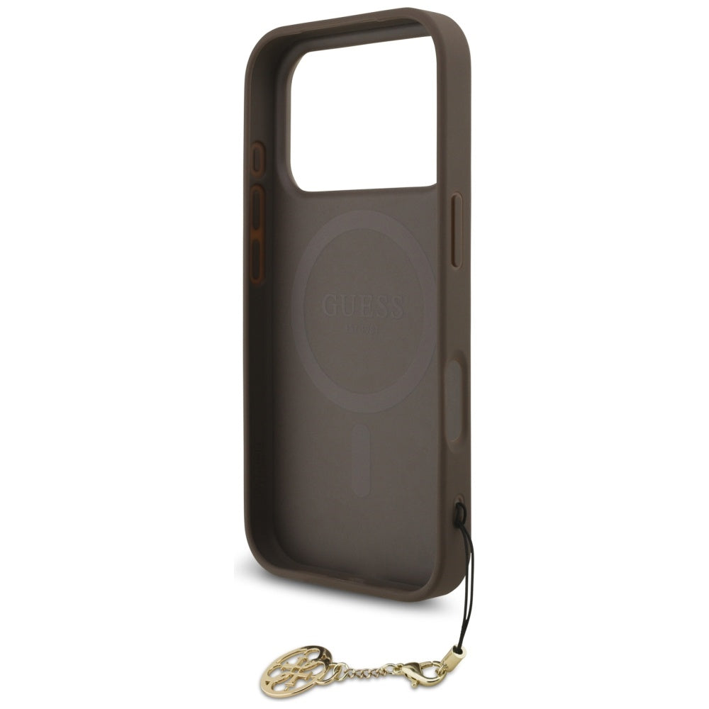Θήκη MagSafe για Apple iPhone 17 Pro, Guess, 4G Charm Cradle, Καφέ