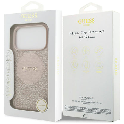Θήκη MagSafe για Apple iPhone 17 Pro, Guess, 4G Circle Classic Logo, Ροζ