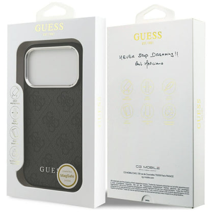 MagSafe Case for Apple iPhone 17 Pro, Guess, 4G Classic Logo, Black