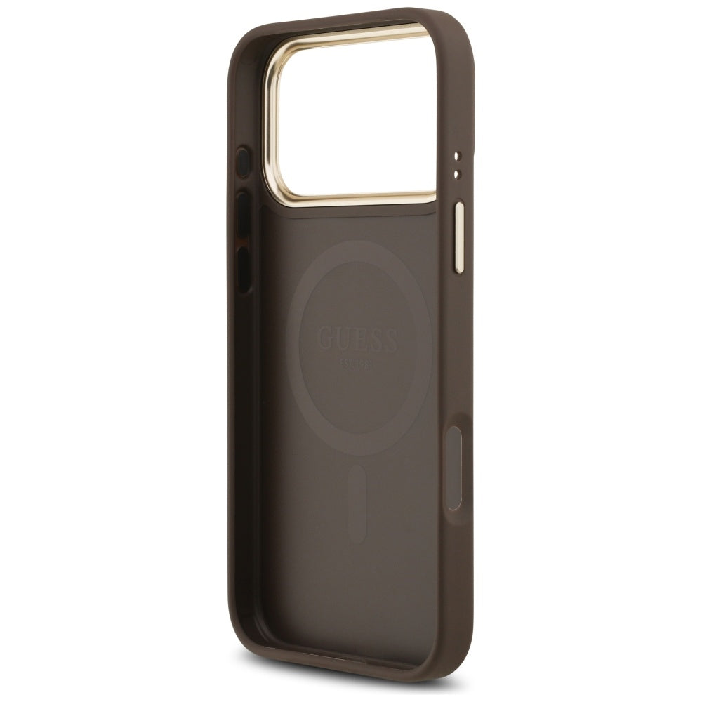 Θήκη MagSafe για Apple iPhone 17 Pro, Guess, 4G Classic, Καφέ