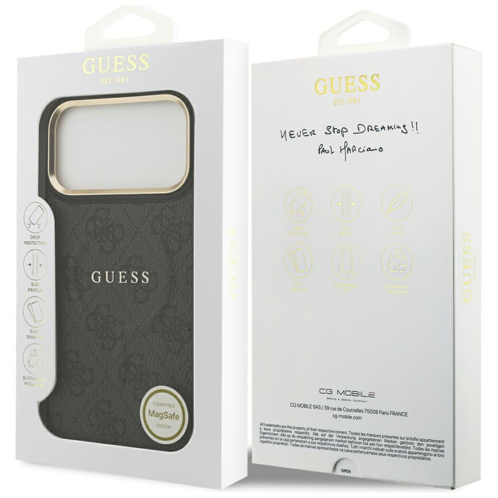 Θήκη MagSafe για Apple iPhone 17 Pro, Guess, 4G Classic, Μαύρη
