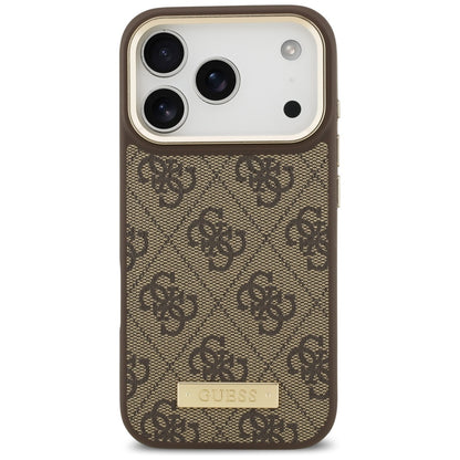 Θήκη MagSafe για Apple iPhone 17 Pro, Guess, 4G Logo Plate, Καφέ
