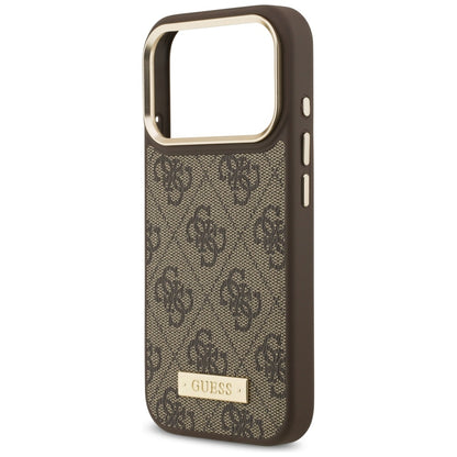 Θήκη MagSafe για Apple iPhone 17 Pro, Guess, 4G Logo Plate, Καφέ
