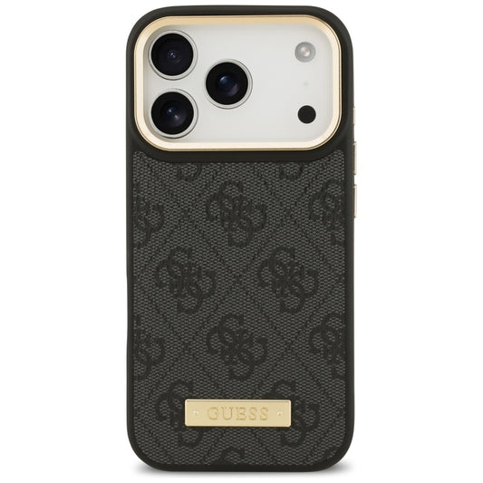 Θήκη MagSafe για Apple iPhone 17 Pro, Guess, 4G Logo Plate, Μαύρη