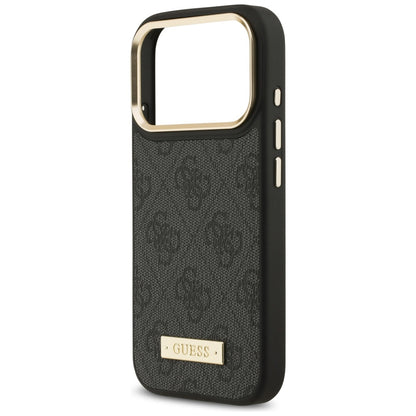 Θήκη MagSafe για Apple iPhone 17 Pro, Guess, 4G Logo Plate, Μαύρη