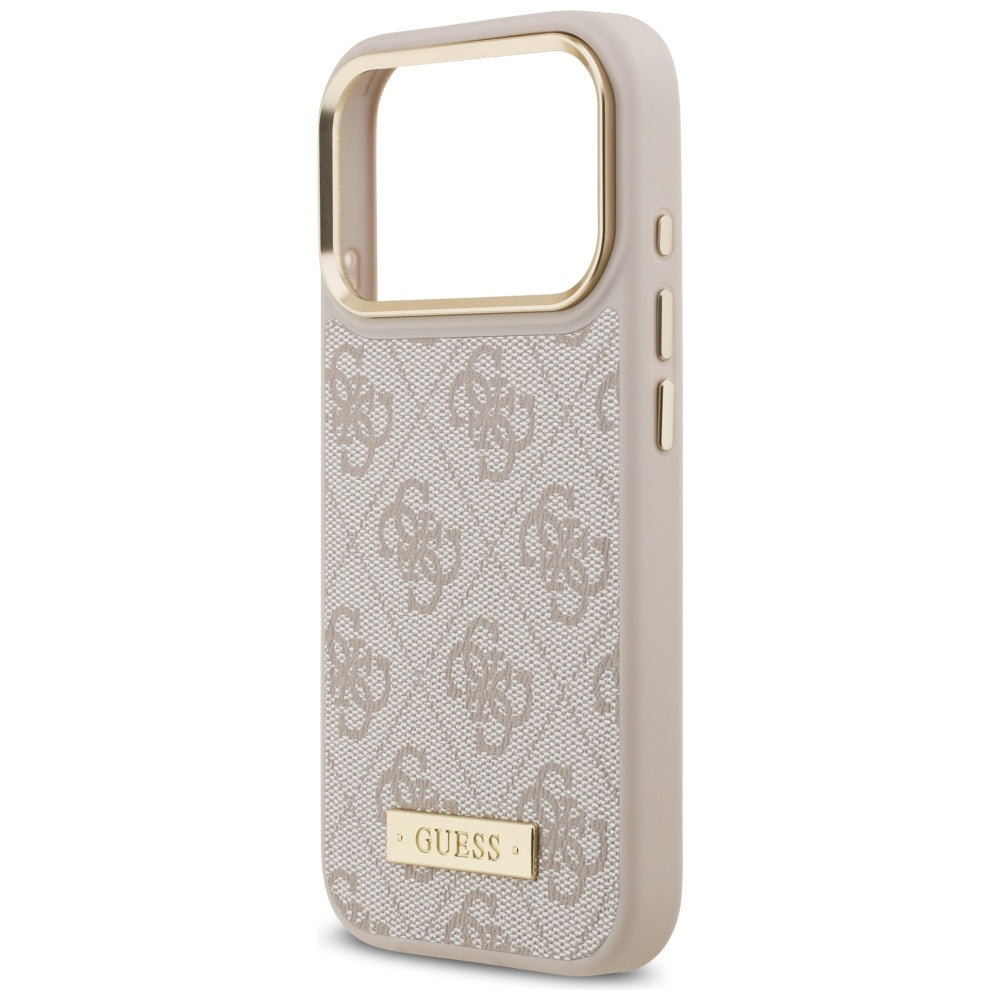 Θήκη MagSafe για Apple iPhone 17 Pro, Guess, 4G Logo Plate, Ροζ