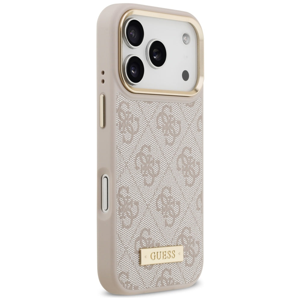 Θήκη MagSafe για Apple iPhone 17 Pro, Guess, 4G Logo Plate, Ροζ