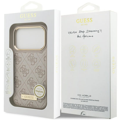 Θήκη MagSafe για Apple iPhone 17 Pro, Guess, 4G Logo Plate, Ροζ