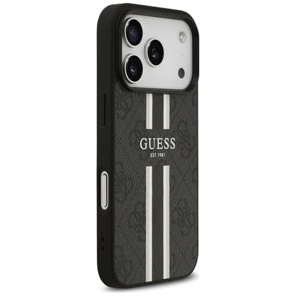 Θήκη MagSafe για Apple iPhone 17 Pro, Guess, 4G Printed Stripes, Μαύρη